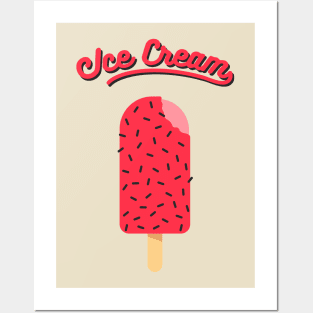 Ice Cream Black Pink Posters and Art